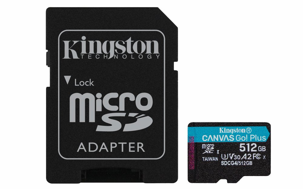 Kingston Technology | 512GB microSDXC Canvas Go! Plus Gen4 | 200MB/s | A2 U3 V30 | Inclusief Adapter - Matmuis